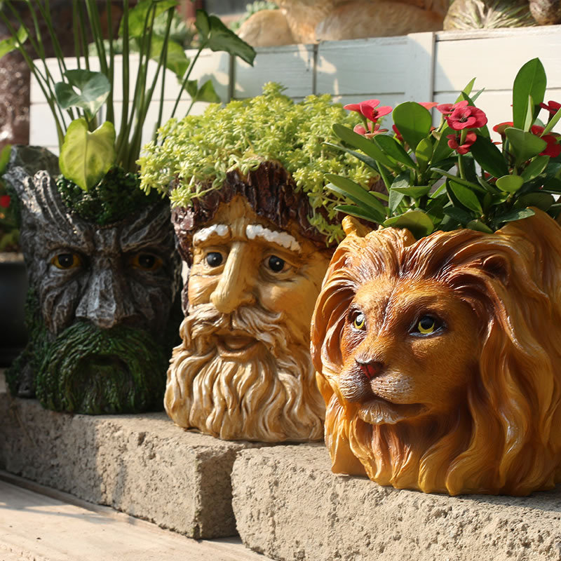 Bonsai Garden Nursery - 3D Ваза с головой животного, мультяшная