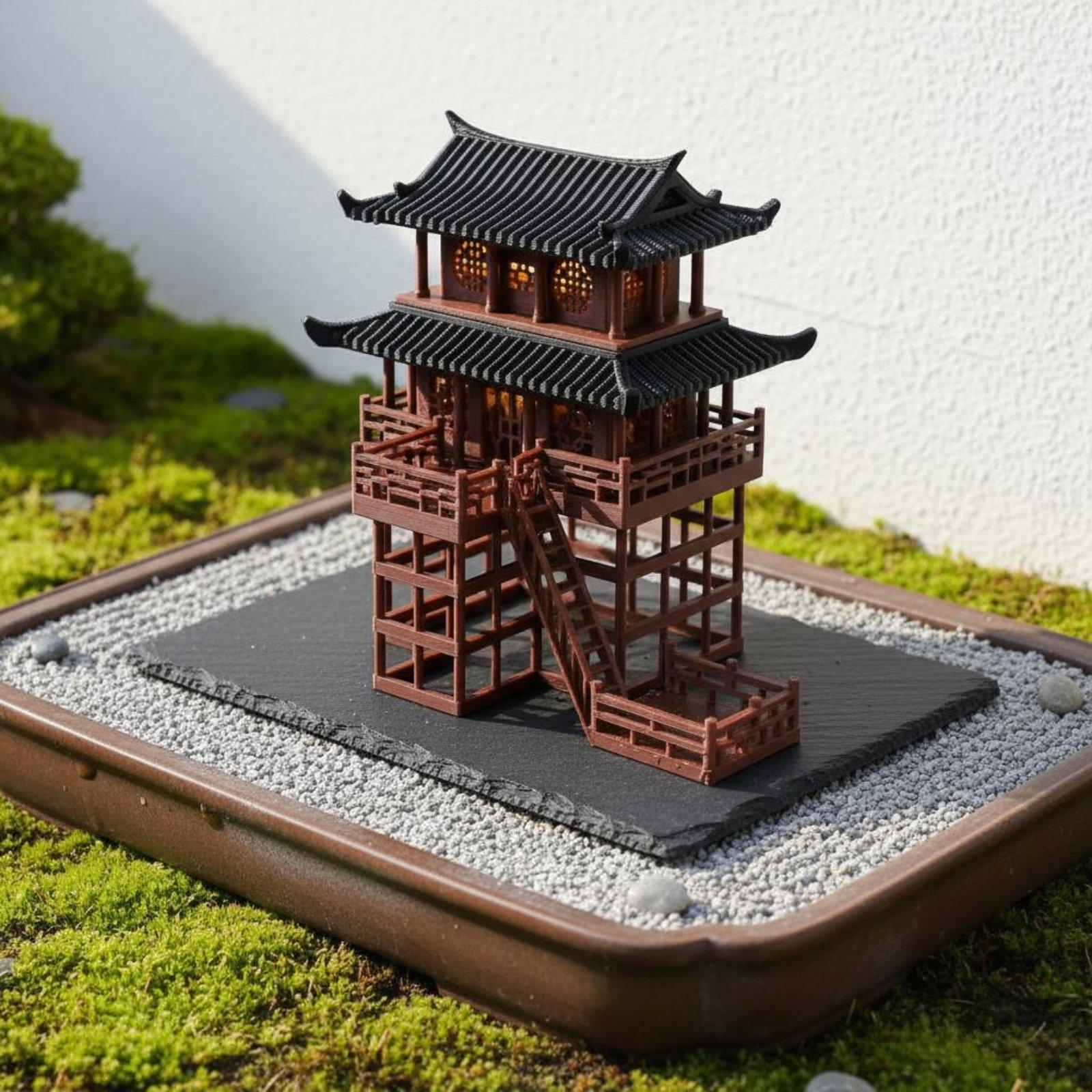 Bonsai Gardener - Настольная пластиковая пагода-бонсай для миниатюрного ландшафта,